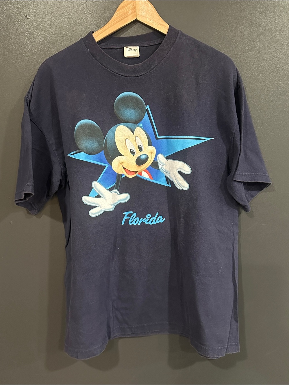 Disney Navy Short Sleeve Tee with Mickey Mouse Star Graphic
